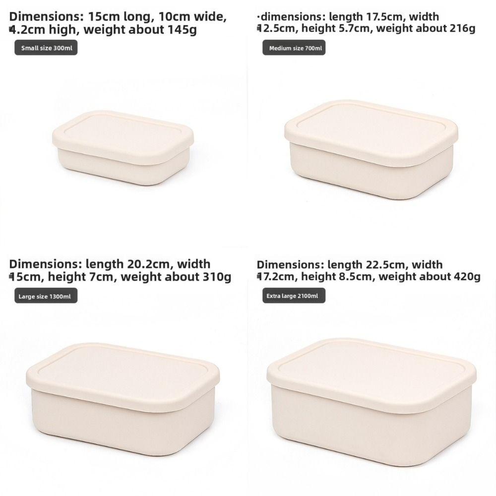 With Lid Silicone Lunch Box Food Grade Storage Box Rectangle Food Storage Container  Picnic