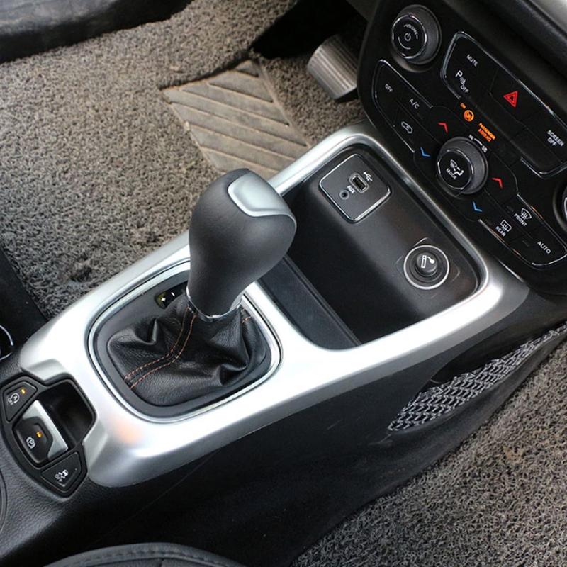 My Good Car ABS Chrome Internal Gear Shift Panel Protective Frame Cover Trim Sticker for Jeep Compass 2017 2018 Accessories