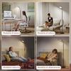 LED Floor Lamp With Remote Control Rotatable Head Brightness And Temperature Adjustment Black