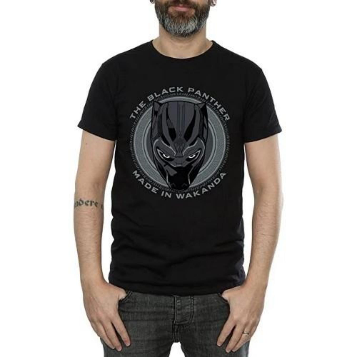 Black Panther Mens Made In Wakanda Cotton T-Shirt S чёрный