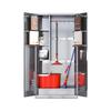WEZHO Stainless Steel Double Door Cleaning and Tool Storage Cabinet CN plug (adapter included)