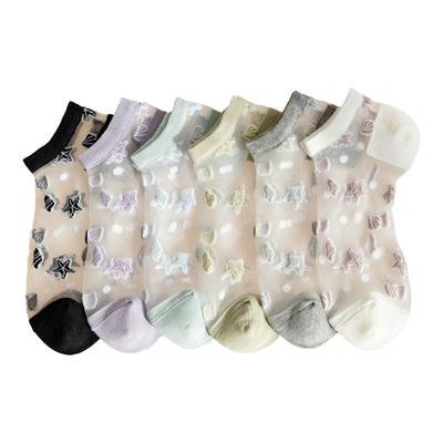 Summer Socks Breathable Daily Wear Polyester Transparent Design Invisible Socks Footwear