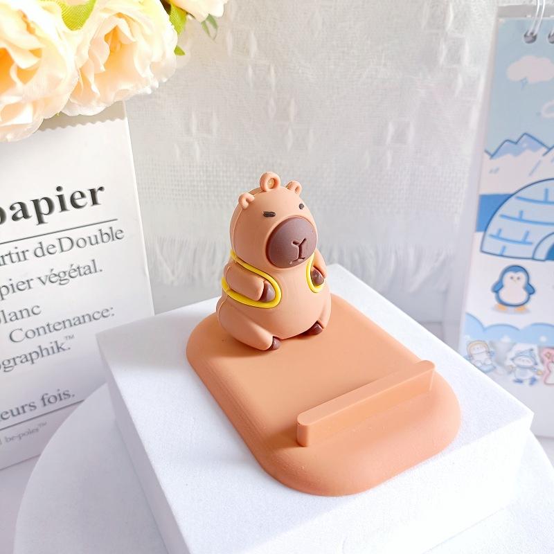 Süßes Capybara Kapibara Dreidimensionale Puppe Fauler Schreibtischhalter Kreativer Handyhalter Kleines Ornament
