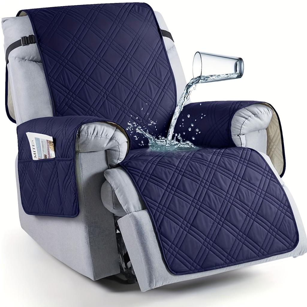 Waterproof Recliner Chair Cover Non Slip Armchair Slipcovers For Recliner Chair With Pocket Washable Reclining Chair Cover