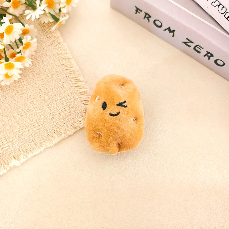 Cute Funny Potato Doll Brooch Keychain - Plush Bag Charm Pendant