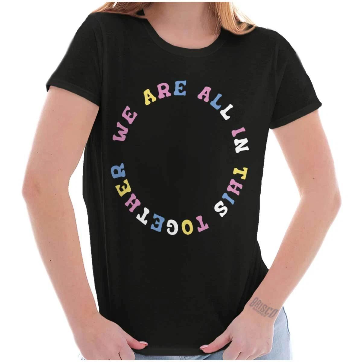 We Are All In This Together Inspire Rainbow Graphic T Shirts for Women T-Shirts M