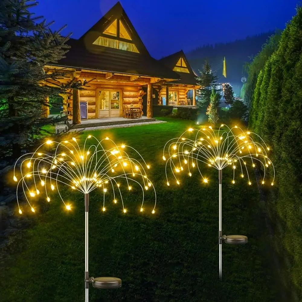 

1pc 60LED Solar Powered String Lamp Firework Tree Waterproof Outdoor Lawn Garden Light DIY Decoration Holiday Ambient Lighting