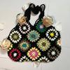 Large Capacity Fashion Cut-out Boho Tote Bag Trendy Floral Crochet Handmade Knitted Bag Vintage Multicolor Hollow Out Handbag