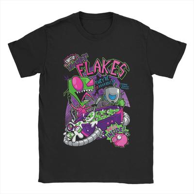 Awesome Invader Flakes T-Shirt for Men O Neck Cotton T Shirt  Short Sleeve Tee Shirt Summer Clothes