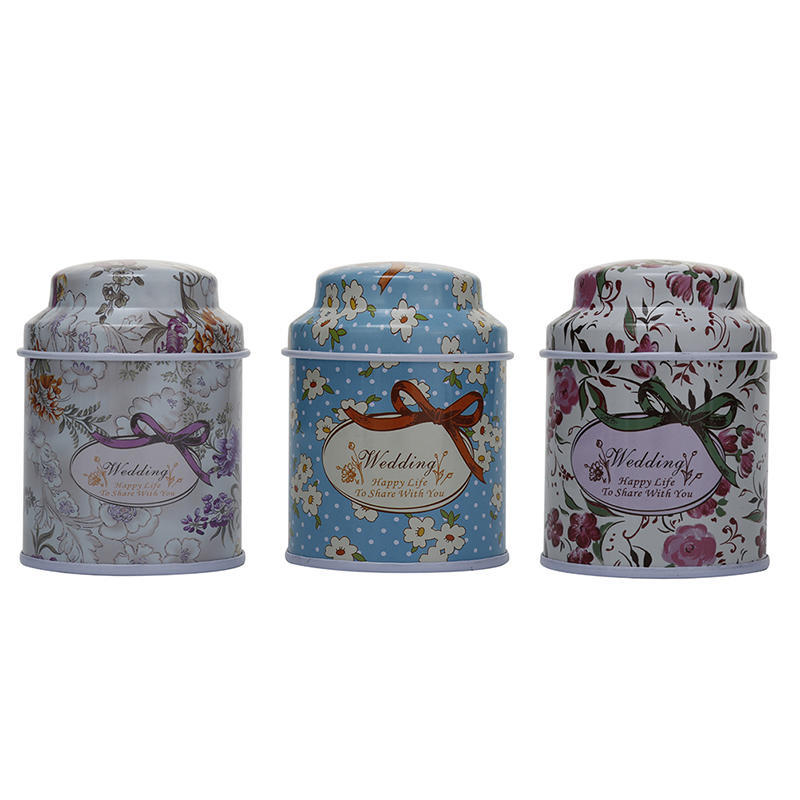 Design Floral Metal Cutie Tin Container pentru Zahăr Cafea Ceai Bomboane Conserve Sigilate Cutie