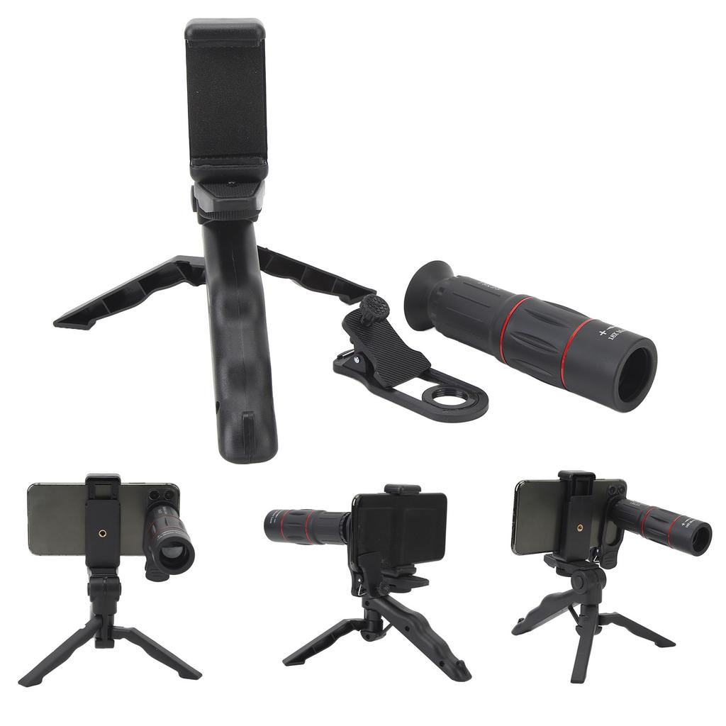 18X Monocular Telescope for Smartphone High Definition Monocular Telescope with Smartphone Adapter for Concert Bird Watching Traveling