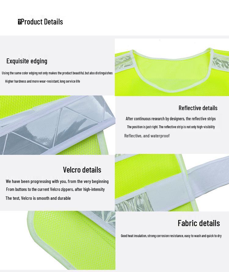 Breathable Mesh Reflective Safety Vest for Construction and Traffic Inspections