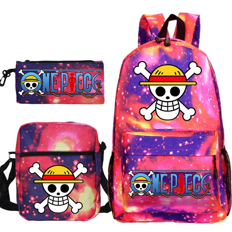School Bag Large Capacity, Junior High School Students, Primary School Students, School Bag Three-Piece Set, Backpack, Messenger Bag, Stationery Bag