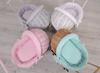 Wicker doll stroller with mint bedding and soft lining - natural