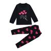 Kinder Kleinkind Baby Mädchen Junge Brief Herz Tops Hosen Outfits Set Pyjamas Nachtwäsche
