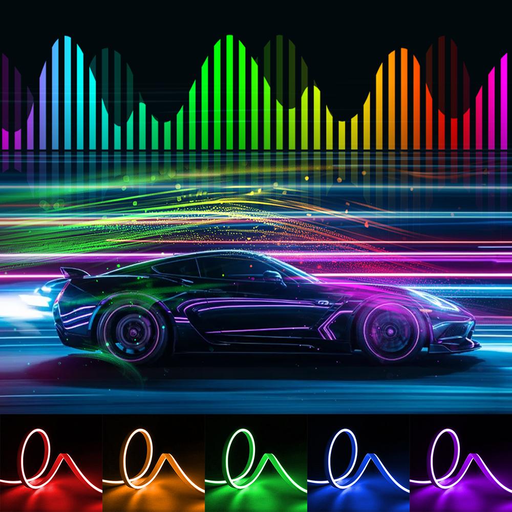NEW Universal Symphony Car LED Ambient Light 256 RGB Color Car Interior Acrylic Light Guide Decoration Atmosphere Light