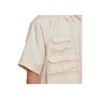 Adidas Originals Trefoil Solid Single-Breasted Short Sleeve Shirt Men Tops Beige HK2734