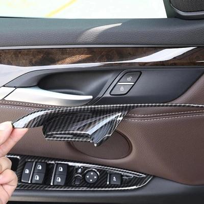 Estilo Fibra de Carbono Coche Interior Manija de Puerta Tazón Marco Decoración Cubierta Embellecedora Pegatinas Para BMW X5 F15 X6 F16 2014-2018 Accesorios