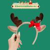 [Sucodver] Reindeer Headband with Deer Antlers and Ears, 3D Large Headband with Golden Bells, Perfect for Christmas Cosplay or Costumes, Cute