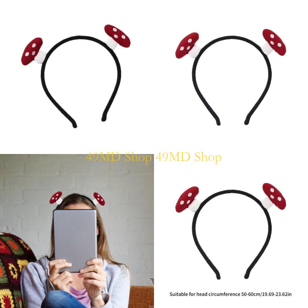 

49MD Mushroom Hair Hoop for Teens Girl Functional Taking Photo Makeup Headbands CN