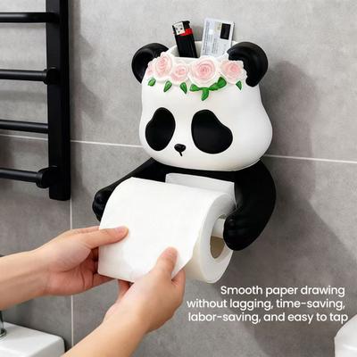 Porta Fazzoletti Design Panda Portatovaglioli Fissaggio Flessibile con Superficie Antiscivolo Facile Installazione Portaoggetti per Fazzoletti Accessori da Bagno