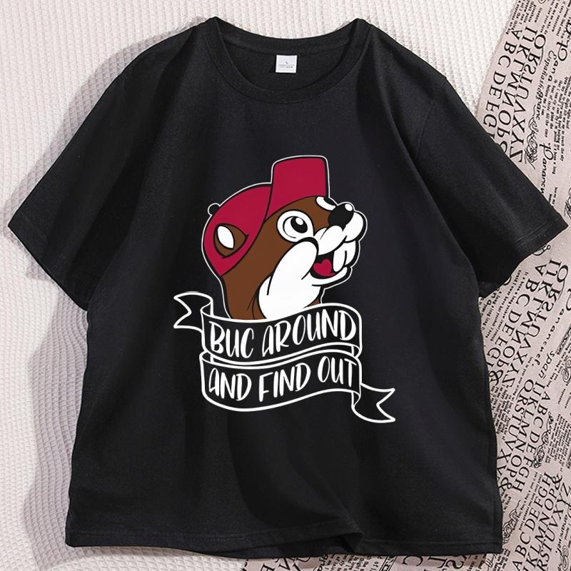 Funny Buc Around And Find Out Tshirt For Unisex Unisex Casual Shortsleeve T Shirt Round Neck Printed Tshirt Animal Clothes