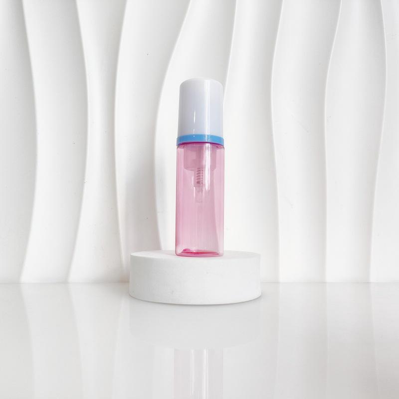 60ml Red Translucent Mousse Dispenser: Cosmetic Brush Foam Bottle for Face Wash and Travel Use