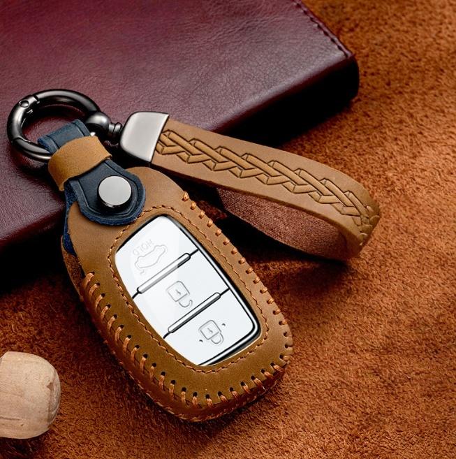 Fashion Leather Car Key Case Cover for Hyundai ix25 ix35 ix45 Tucson Sonata Rena Creta Verna Solaris Mistra Elantra Accent