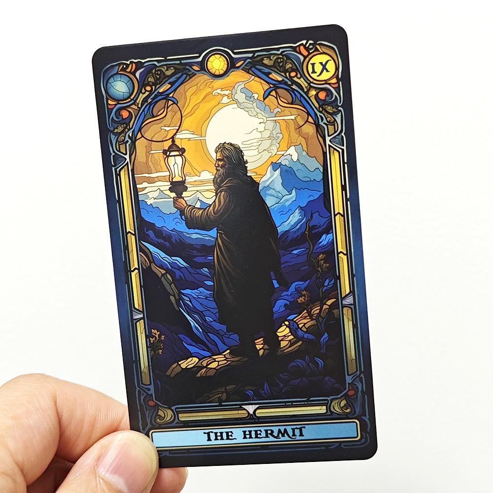 10.3*6cm Complete Tarot Carding Stained Glass Set Inspired Rider Waite Smith Tarot Card Deck 78 Pcs Cards