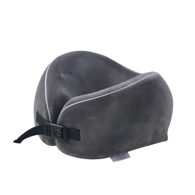 New Portable U-Shaped Memory Foam Pillow with Fleece Cover Airplane Neck Support Travel Pillow for Comfortable Sleep On-the-go