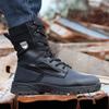 New Fashion Mens Safety Boots Outdoors Worker Steel Toe Caps Boot Lace-up Cow Leather Working Botas Security Shoes Protection