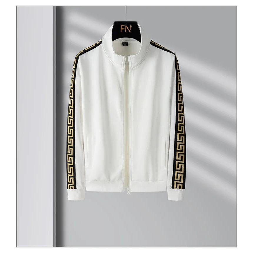 Men's Casual Sports Set Lapel Jacket and Drawstring Trousers Two-piece Set