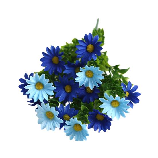 Artificial Flower with Green Leaves Realistic UV Resistant Fake Silk Flower Bouquet Indoor Outdoor Garden Patio Balcony Home Decoration