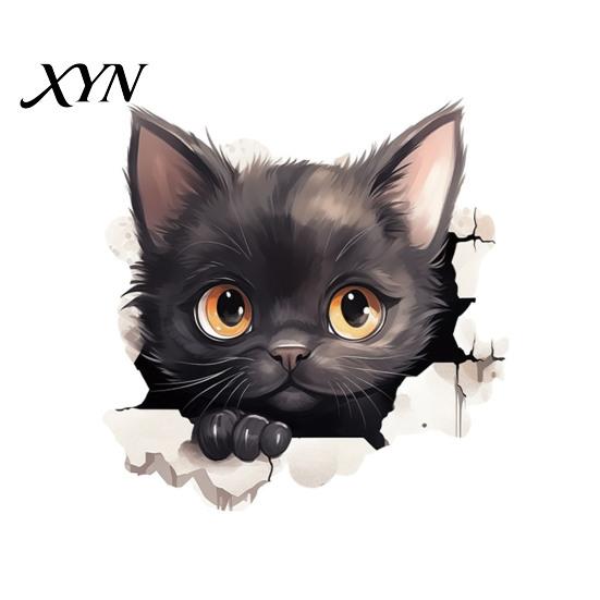 Toilet Lid Decoration Broken Wall Cat Sticker, Peel And Stick Decor PVC Bathroom Decal Decal, Removable Waterproof Sticker for