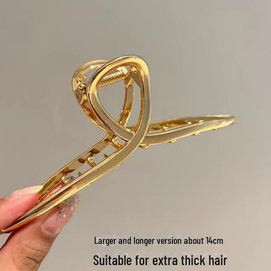 Korean Extra-Large Metal Pearl Shark Hair Clip