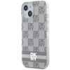 Dkny Dkhmp14Shcptse Iphone 14 / 15 / 136.1 Beżowy/Beige Hardcase Iml Checkered Mono Pattern & Printed Stripes Magsafe
