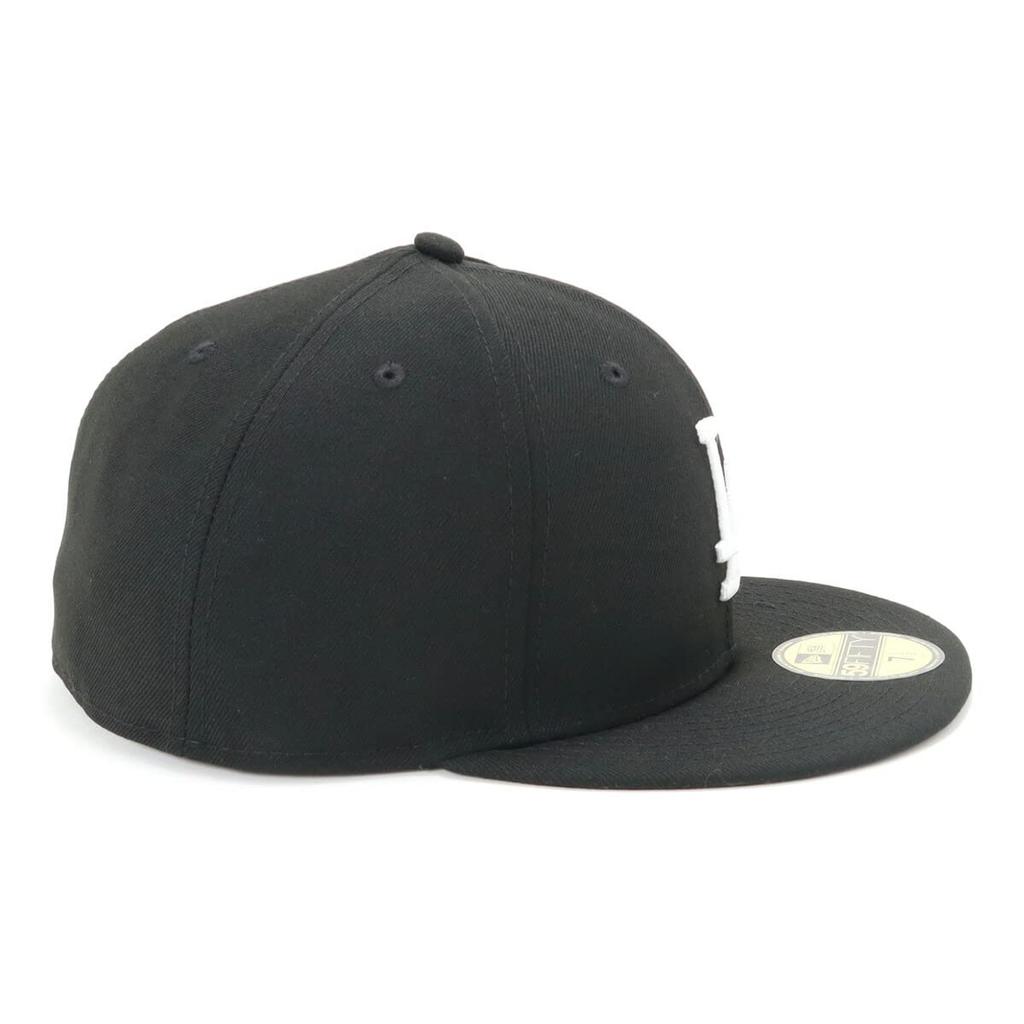 New Era 59FIFTY Los Angeles Dodgers Cap Black and 7 Inch (13562252), White, 1/4