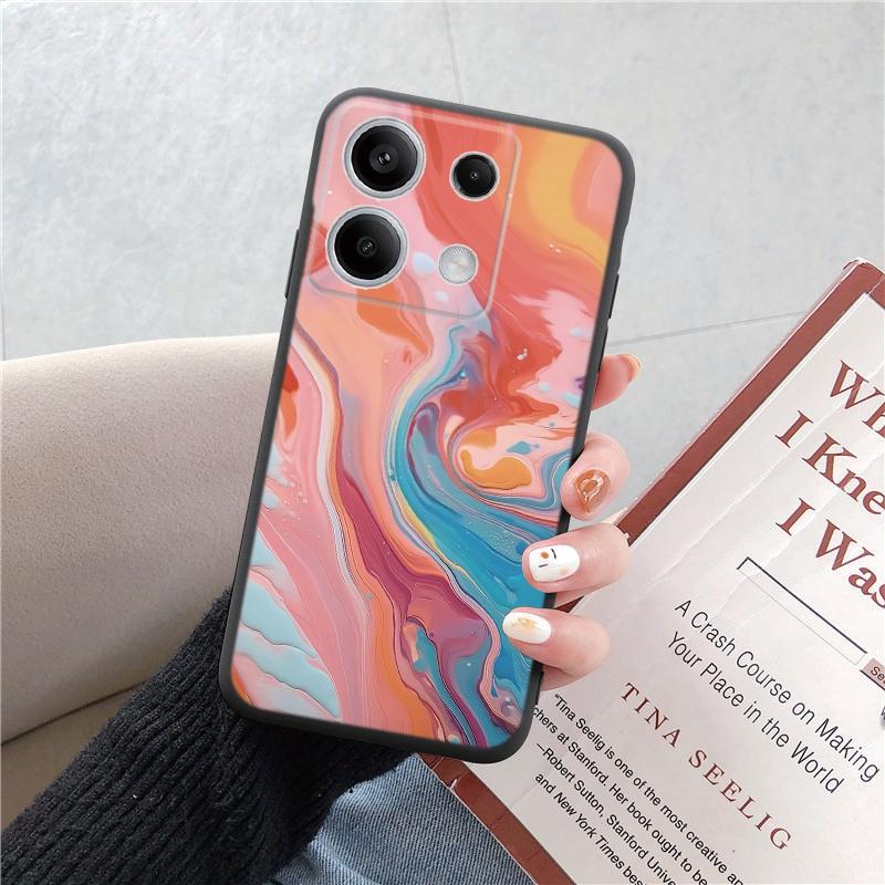 

Мягкий черный силиконовый чехол с рисунком в виде цветка мрамора для Samsung Galaxy A55 A54 A34 S24 Xiaomi Redmi Note 13 Pro, противоударный защитный чехол для камеры Samsung Galaxy S23