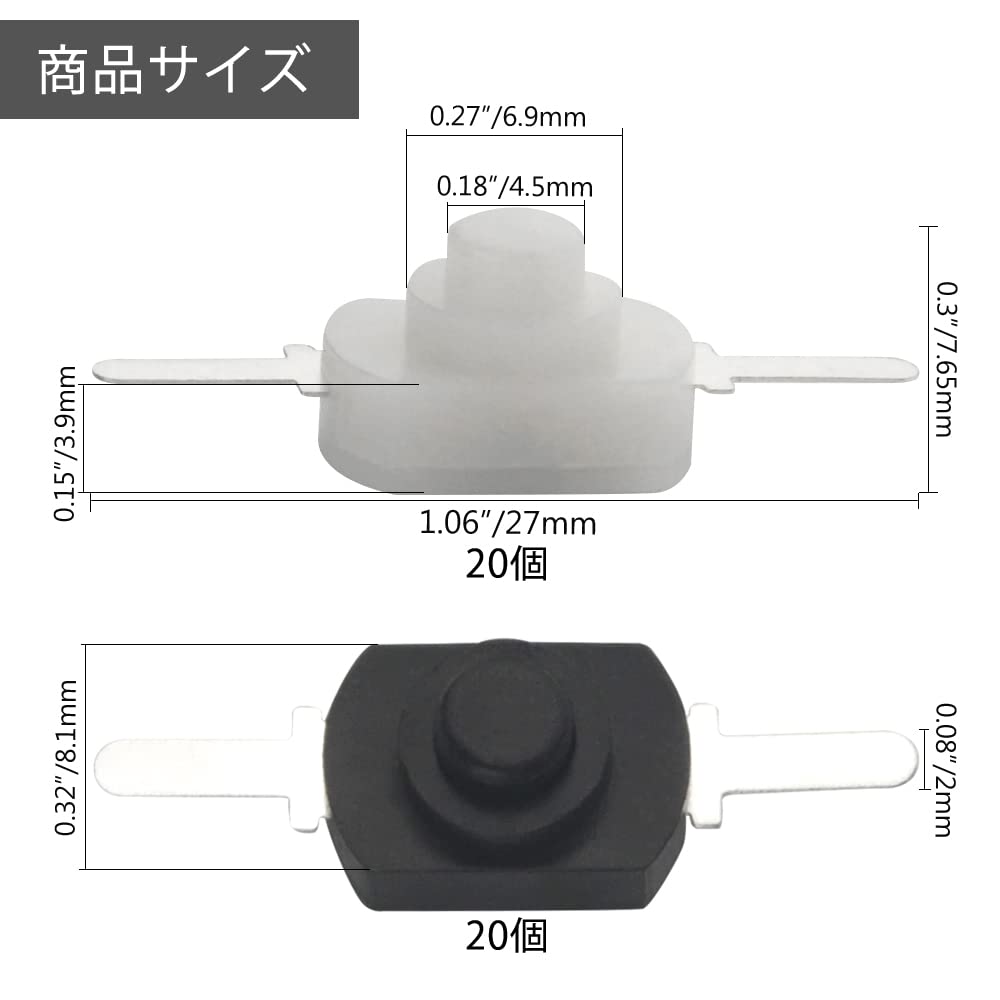 WMYCONGCONG 40 szt. Latarka Włącz/Wyłącz Typ SMD Mini Przełącznik Samoblokujący Przycisk Przełącznik Światło