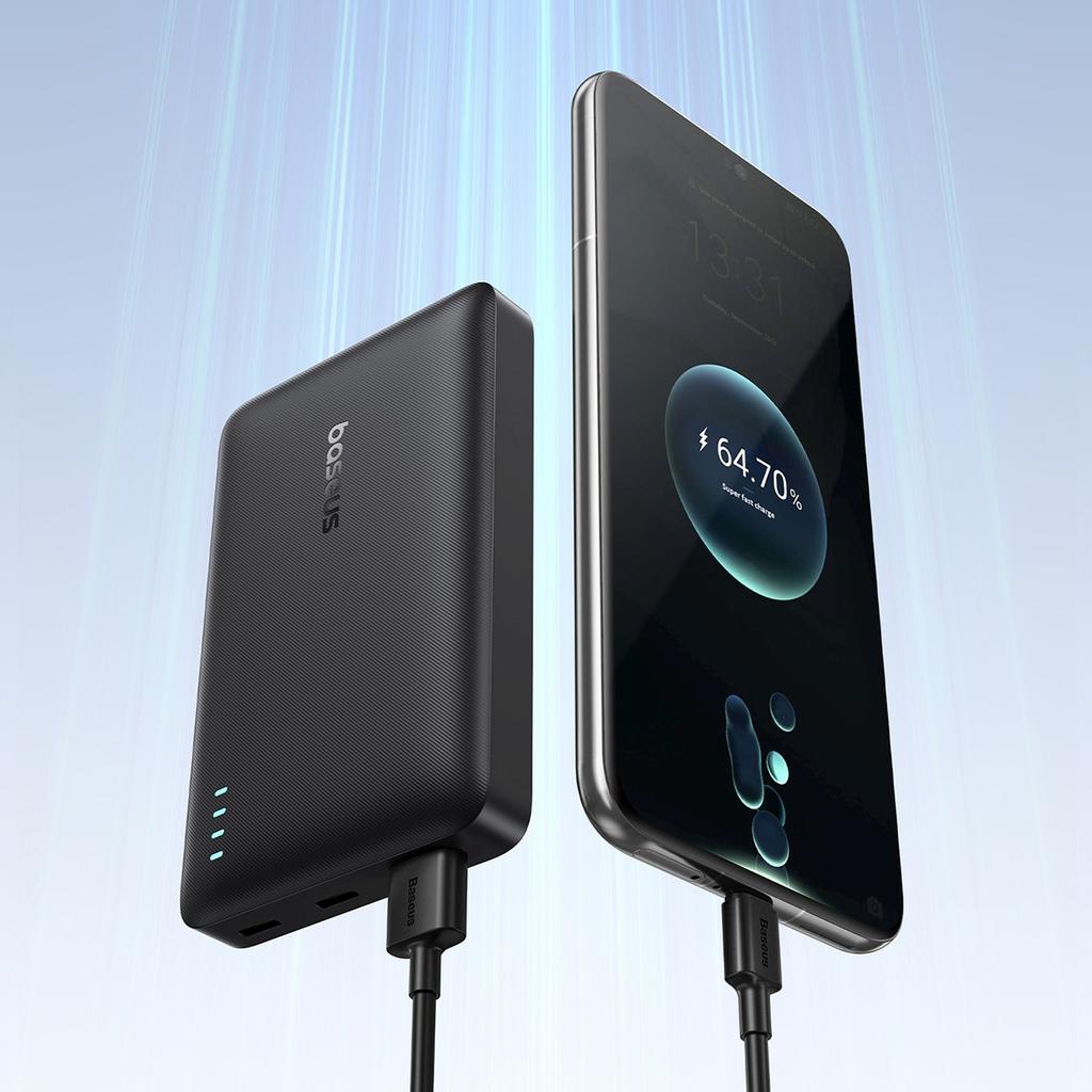 Powerbank 10000mAh 22.5W EnerFill FP21 USB-A USB-C with USB-C cable - black