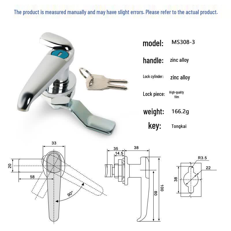 Rainproof Metal Handle Lock for Cabinets