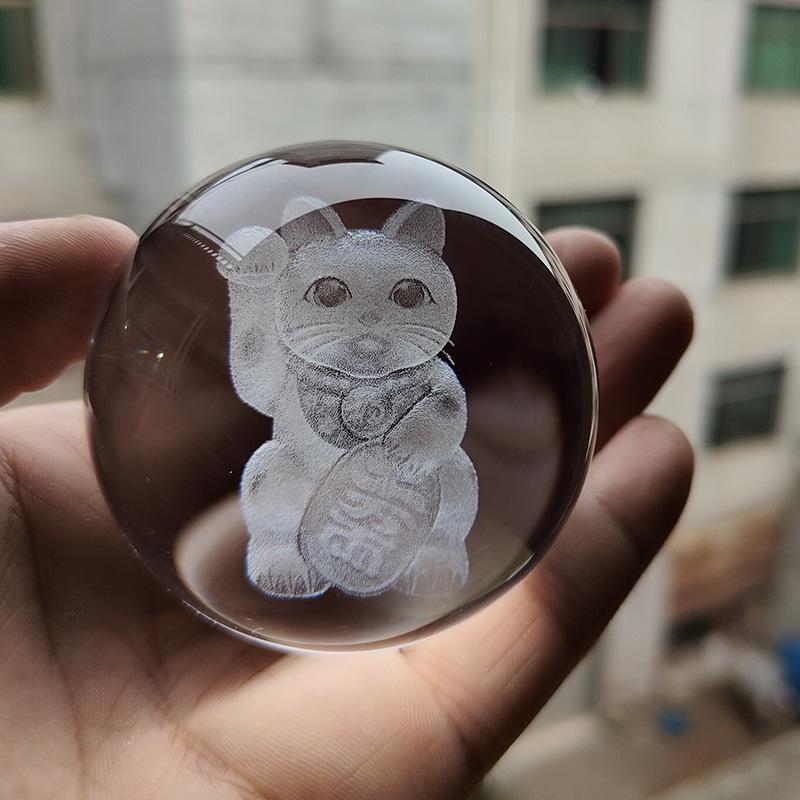 30 Clear Crystal Balls with 3D Laser-Engraved Solar System and Earth Galaxy Design - Creative Desktop Ornaments
