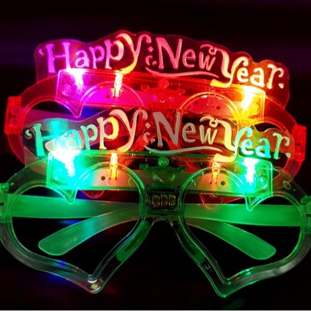 Quadratische/Herzform 2026 LED Leuchtbrillen LED Leuchten Neujahrsparty Brillen Neujahrsgeschenk