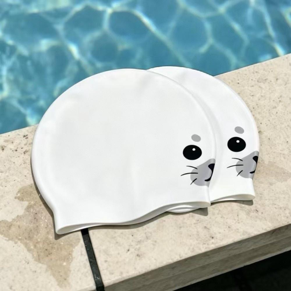 Quick Dry Swimming Hat Waterproof Animal Printed Cap Cute Silicone Swim Cap Pool Use