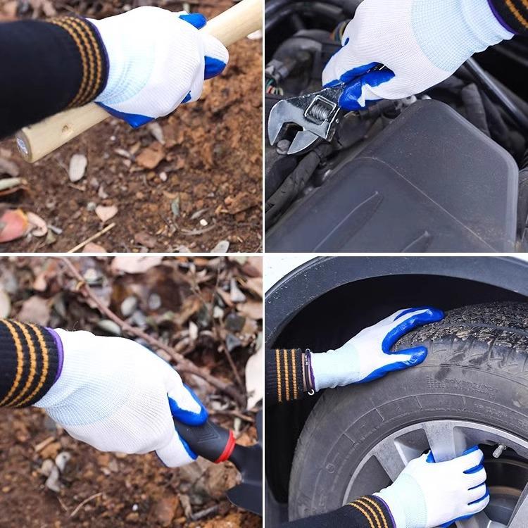 Pengyi Nitrile Rubber Work Gloves: Wear-Resistant, Anti-Slip, Waterproof, Oil-Proof for Men & Women - Ideal for Construction in Autumn & Winter.