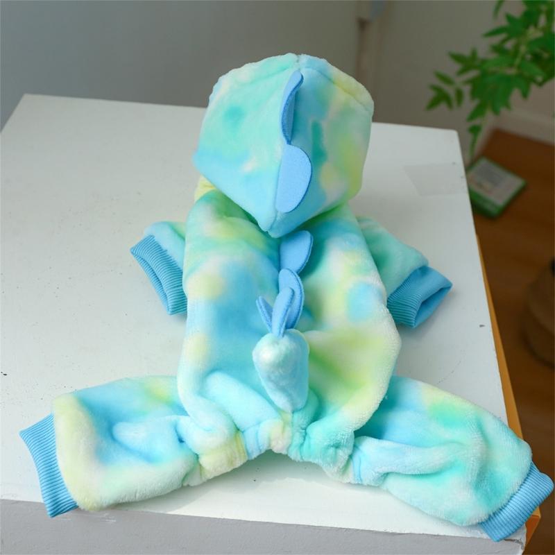 Dog Furry Jumpsuit for Dogs Boy Girl Medium Dogs for Indoor and Outdoor Use Cartoon Dinosaur Clothes Outfit for Pet Dogs