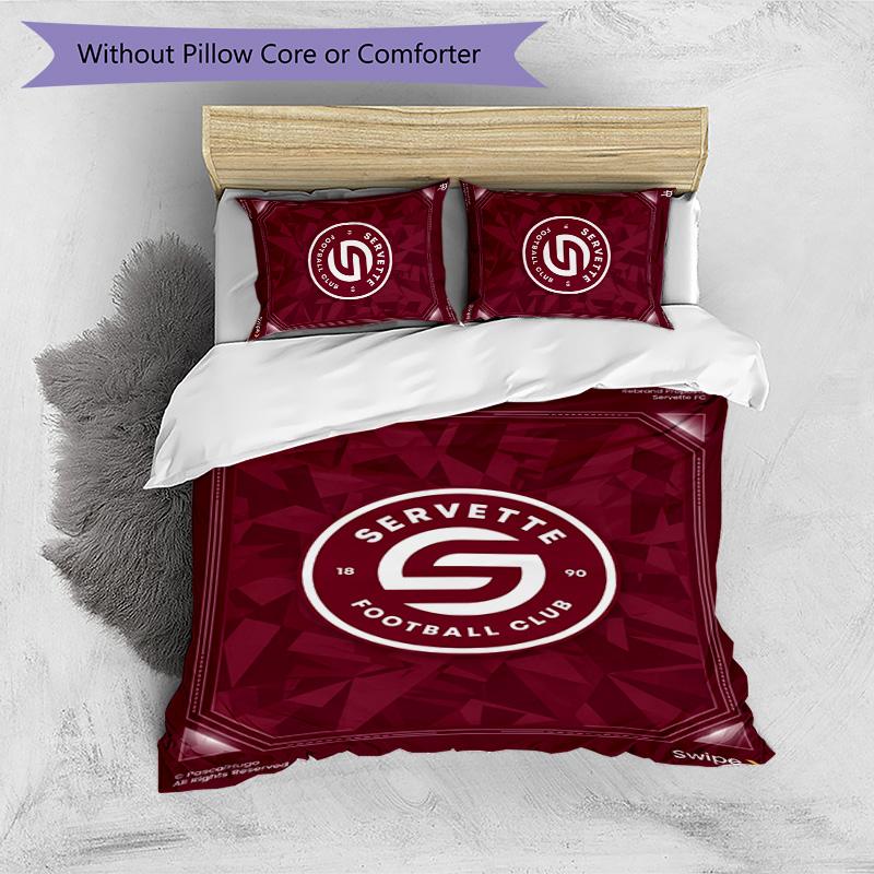 Set Biancheria da Letto 3 Pezzi Stampato Servette FC Traspirante Copripiumino con Federe Biancheria da Letto Decorativa per Camera da Letto Casa