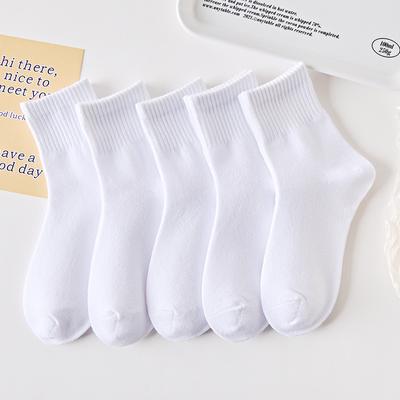 Kinder Weiße Baumwollsocken Jungen Socken Einfarbige Babysocken für Mädchen Weiche Einfarbige bequeme Kindersocke Herbst Frühling