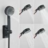 Black Water Saving Shower Head 5 Modes Adjustable High Pressure Shower Handheld Head Handshower Head Plastic Bracket 150cm Hose