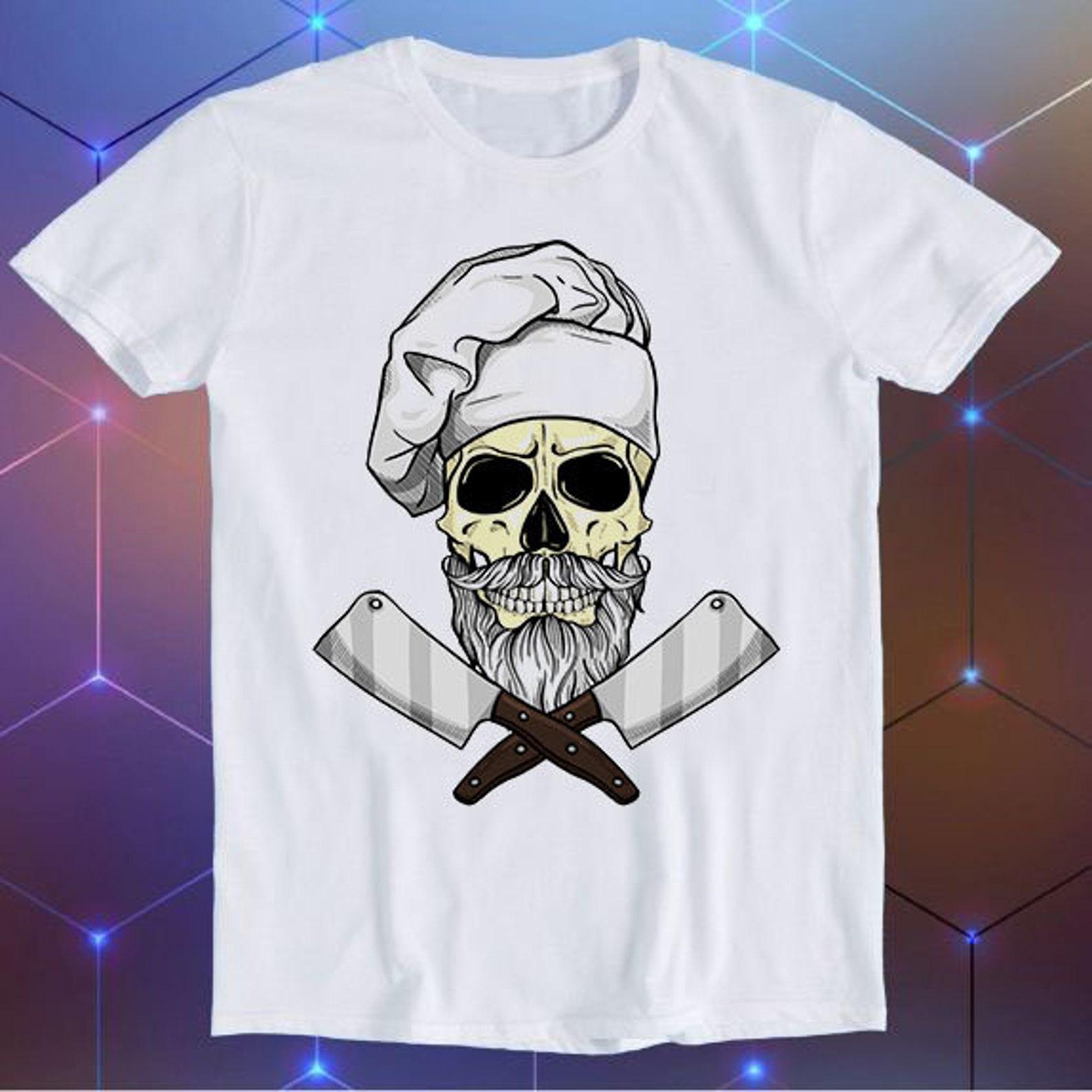 Skull Chef Funny Butcher Cooking Saying Grill Gift Cool Tee T-Shirt E62 S